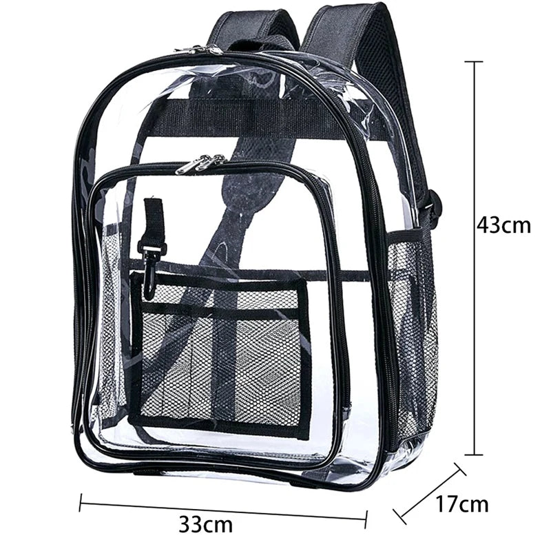 Clear Backpack for Security Check, School, Travel - Heavy Duty
