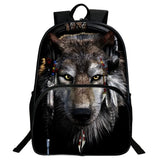 3D Print Wolf Animal School Backpack for Boys and Girls