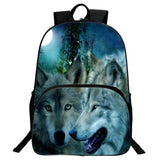 3D Print Wolf Animal School Backpack for Boys and Girls