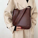 High Capacity PU Leather Crossbody Bags For Women Casual Bucket Bags