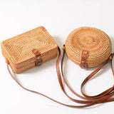 Woven Rattan Mini Shoulder Bag Vintage Summer Crossbody Bag
