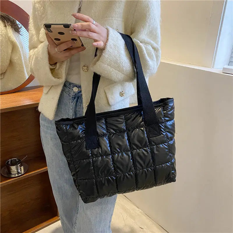 Large Capacity Totes Cotton-Padded Shoulder Bag