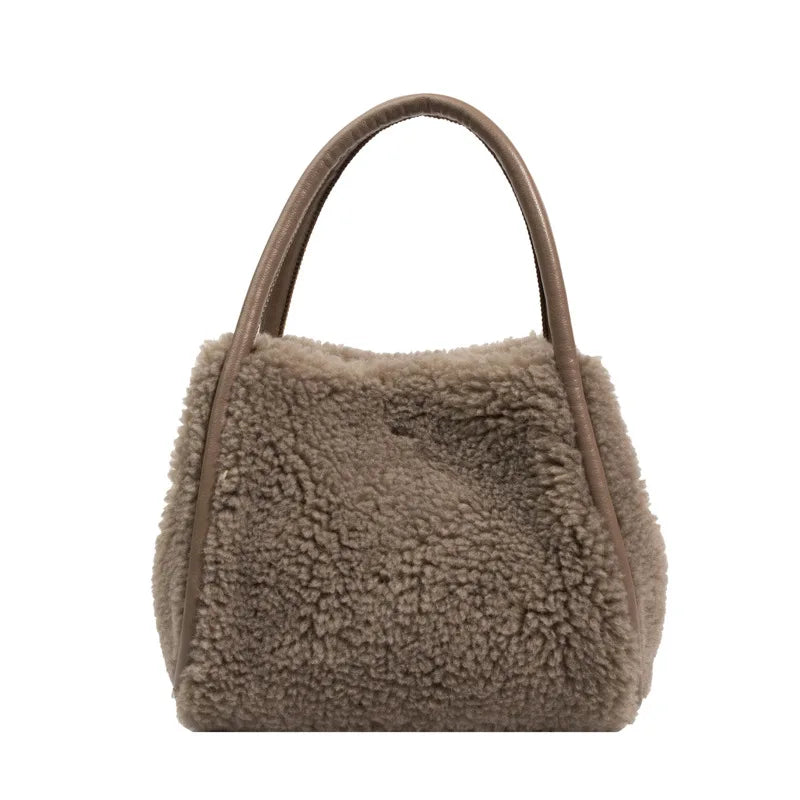 Plush Bucket Bag Autumn Winter Shoulder Chains Handbags