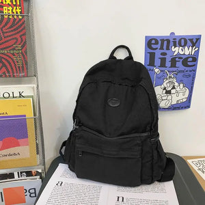 Canvas School Backpack Ladies Shoulder Bag Boy Girl Travel Student Bag