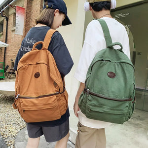 Canvas School Backpack Ladies Shoulder Bag Boy Girl Travel Student Bag