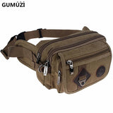 Casual Canvas Men Waist Packs Vintage Messenger Bags Men Phone Purse Travel Bag