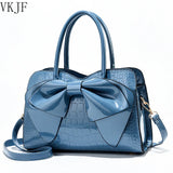 Bow-Knot Messenger Bag Bright Leather Shoulder Bag