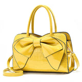 Bow-Knot Messenger Bag Bright Leather Shoulder Bag