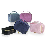 Flannel Cosmetic Bag Zipper Beauty Organizer Toiletry Bag