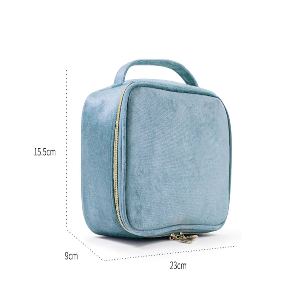 Flannel Cosmetic Bag Zipper Beauty Organizer Toiletry Bag