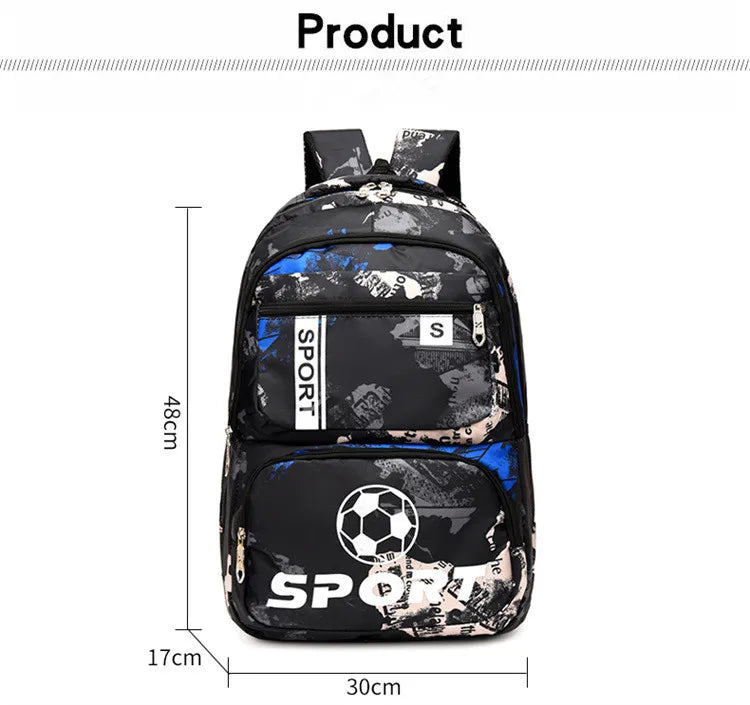 High Football Print Backpacks For Teens Boys Girls School Bags