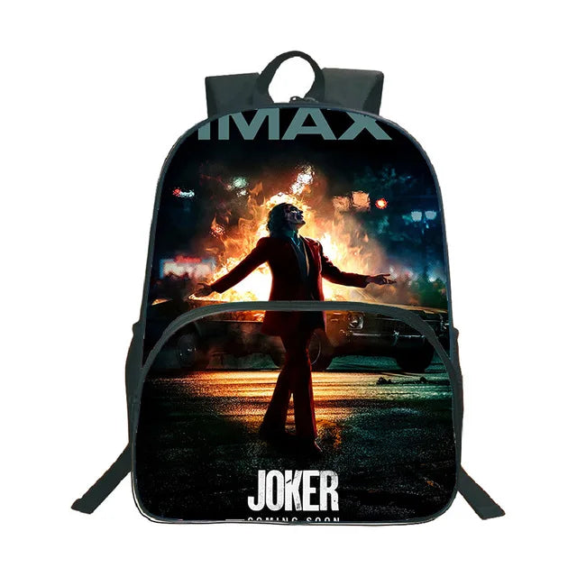 Joker Backpack Kids Boys Girls Teens 16in School Travel Bag