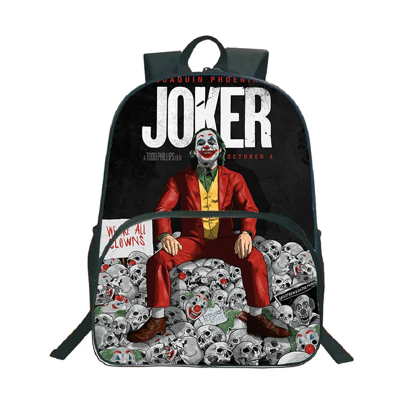 Joker Backpack Kids Boys Girls Teens 16in School Travel Bag