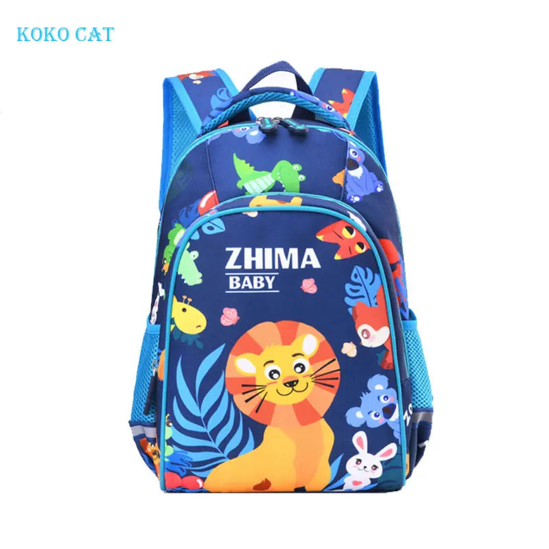 Kids School Bags Orthopedic Backpack Animal Zoo Printed Mochila Escolares