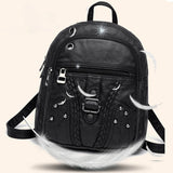 Soft Leather Shoulder Bag for Girls Small Travel Backpack