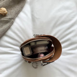 Leather Shoulder Bag for Women Bucket Crossbody Chain Satchel