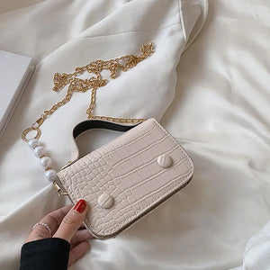 Mini PU Leather Shoulder Bag Retro Lady Crossbody Animal Prints Square Bag