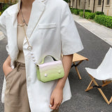 Mini PU Leather Shoulder Bag Retro Lady Crossbody Animal Prints Square Bag