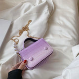 Mini PU Leather Shoulder Bag Retro Lady Crossbody Animal Prints Square Bag