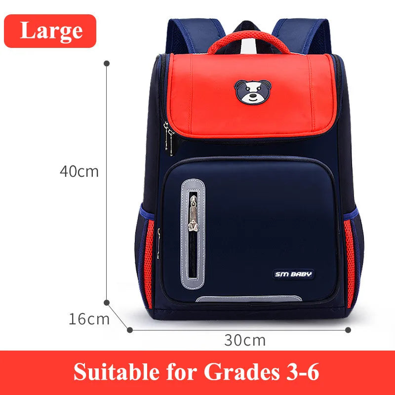 Nylon Schoolbag for Primary School Kids Aged 6-12