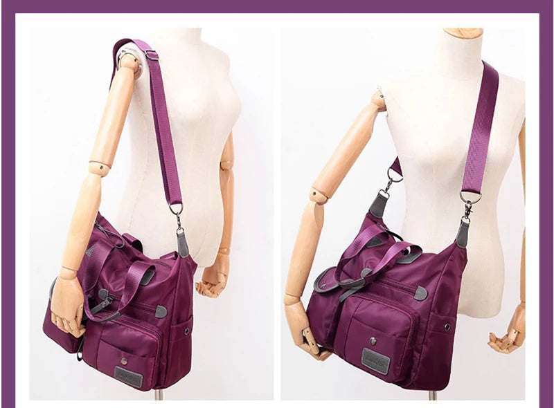 Waterproof Nylon Women Messenger Bag Large Capacity Handbag