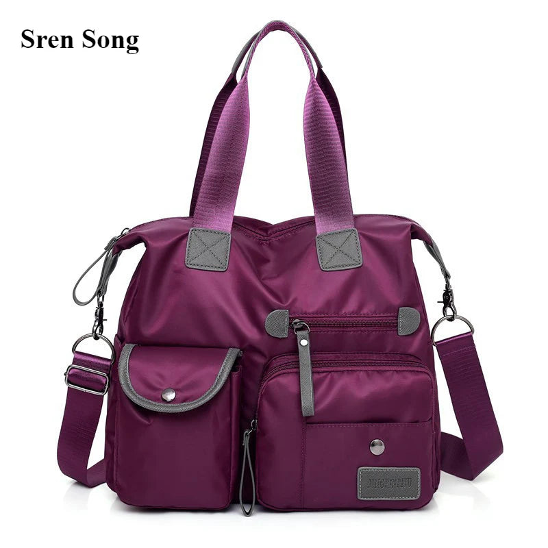 Waterproof Nylon Women Messenger Bag Large Capacity Handbag