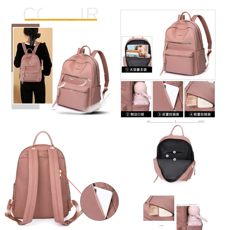 Oxford Women Backpack Large Capacity Anti Theft Travel Backpack