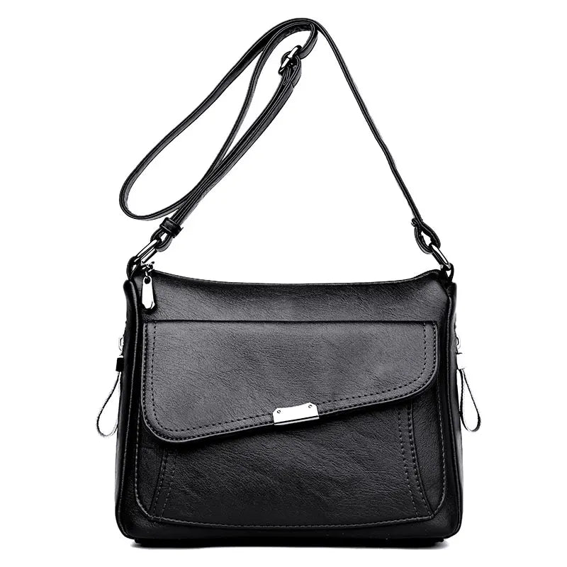 Red Small Crossbody Bag Soft Leather Shoulder Messenger Bag for Women
