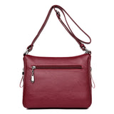 Red Small Crossbody Bag Soft Leather Shoulder Messenger Bag for Women