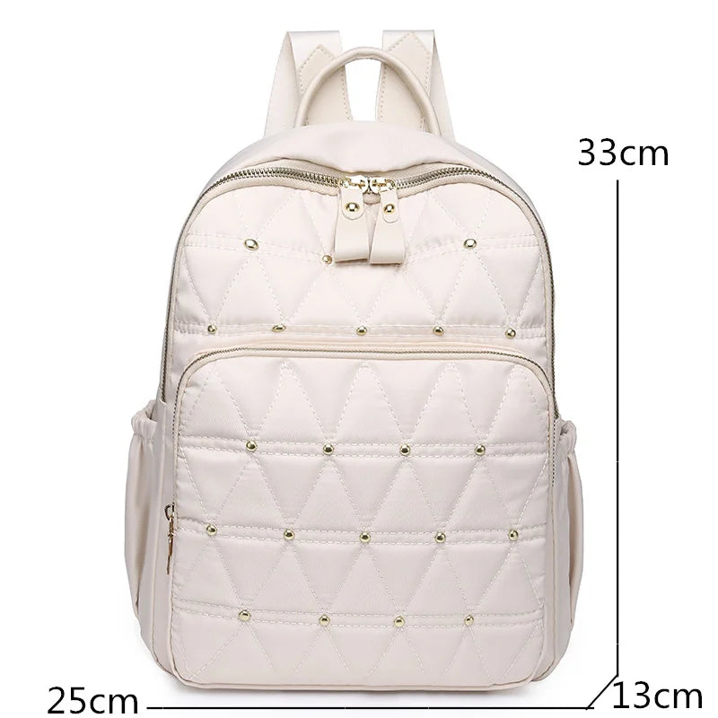 High Rivet Oxford Women Backpacks Student S...
