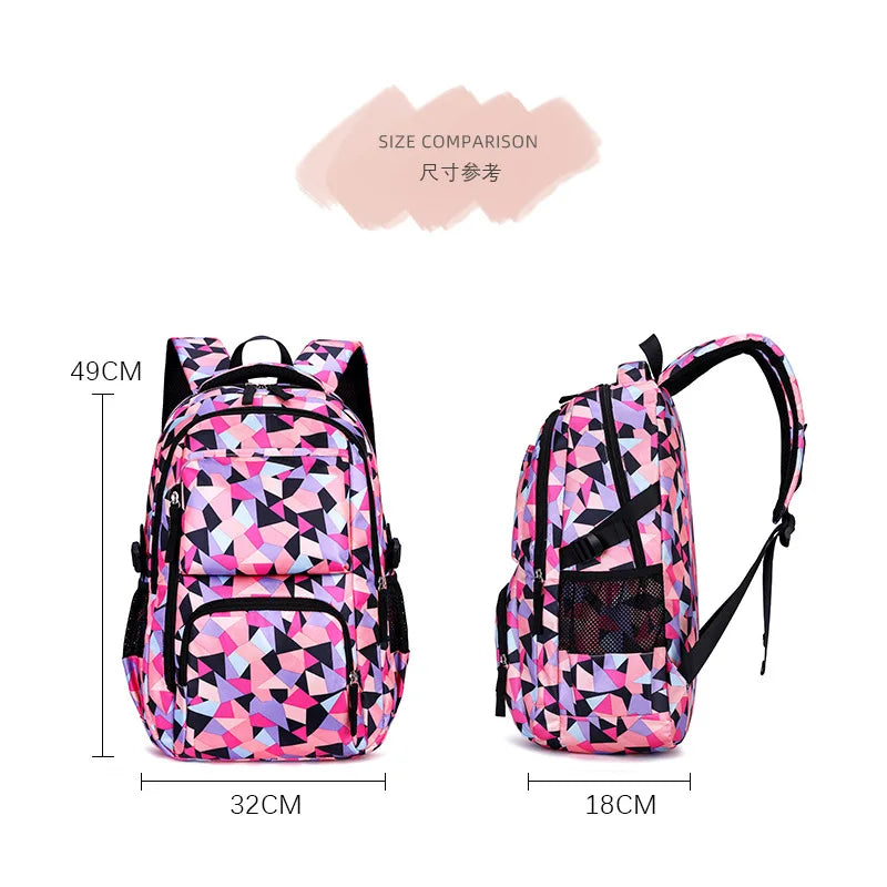 Girls Kids Waterproof School Backpacks Book Bag Satchel Mochila