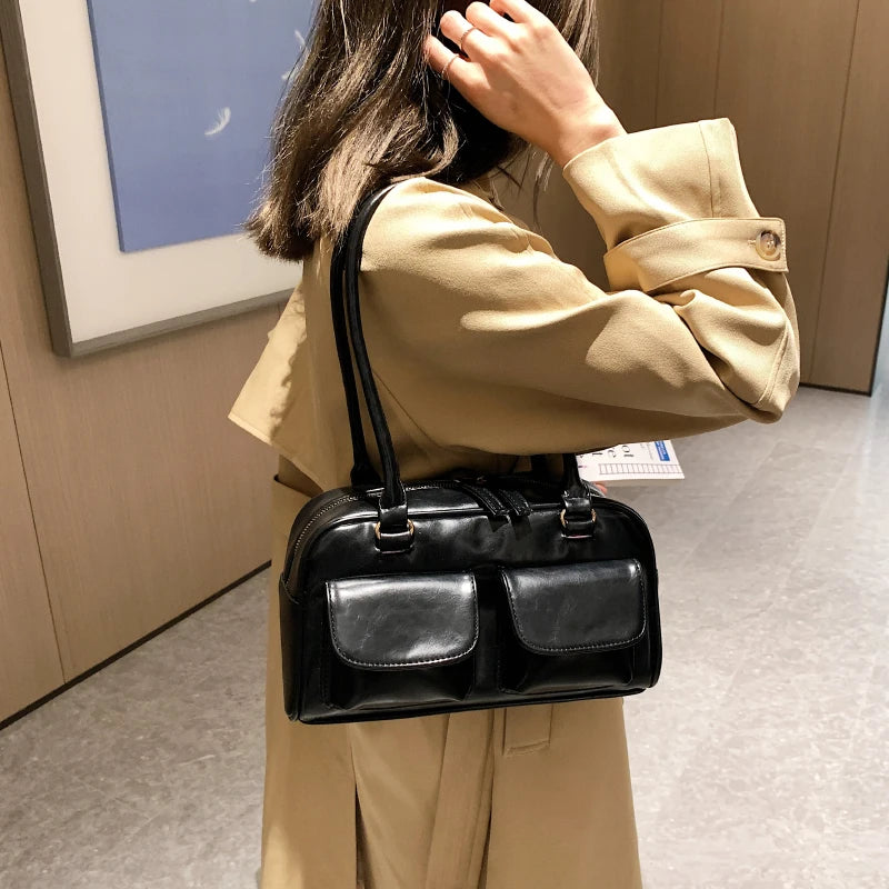 Shoulder Tote Bag Women Purses Handbag Armpit Bag Double Pocket Hand Bag