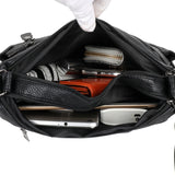 Women's Red Crossbody Bag with Multiple Zippers