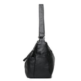 Women's Red Crossbody Bag with Multiple Zippers