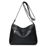 Women's Red Crossbody Bag with Multiple Zippers