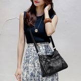 Soft Leather Handbag Purse Women Bag Multi-pocket Crossbody Shoulder Bag