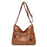 Soft Leather Handbag Purse Women Bag Multi-pocket Crossbody Shoulder Bag