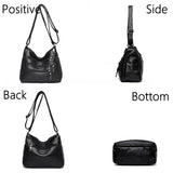 Soft Leather Purses Handbags Women Crossbody Shoulder Bags Multi-pocket
