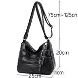 Soft Leather Purses Handbags Women Crossbody Shoulder Bags Multi-pocket