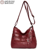 Soft Leather Purses Handbags Women Crossbody Shoulder Bags Multi-pocket