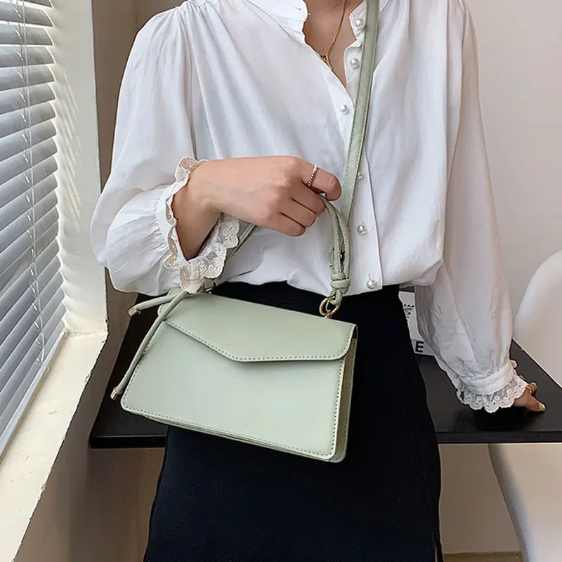 Soft Leather Shoulder Bags For Women Summer Solid Female Handbags