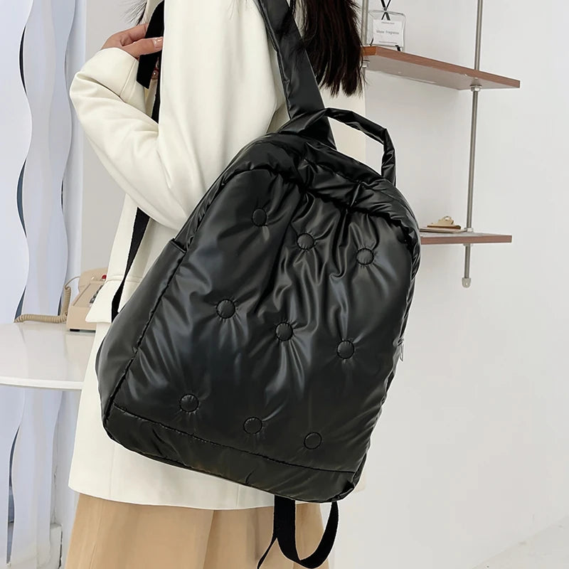 High Space Down Backpack for Women Large Capacity Winter Girls Backpacks