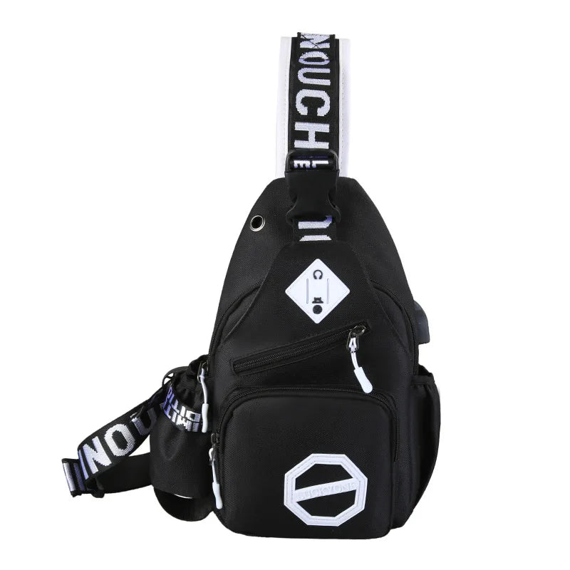 Waterproof Oxford Sling Rucksack Backpack Knapsack School Travel Men Shoulder Cr