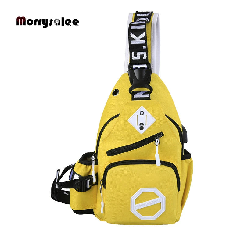 Waterproof Oxford Sling Rucksack Backpack Knapsack School Travel Men Shoulder Cr