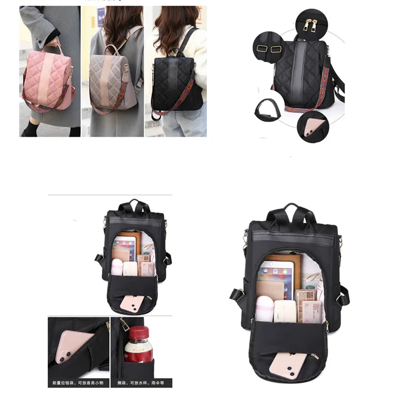 Waterproof Women Backpack Oxford Cloth Shoulder Bags for Girls