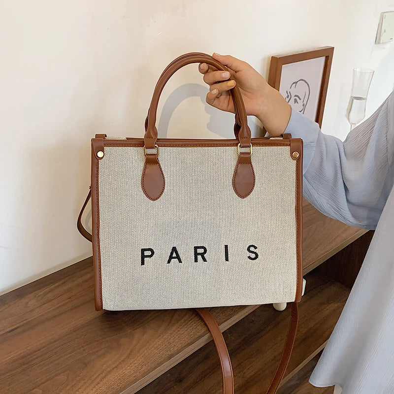 Women Canvas Handbags Tote Bags Shoulder Messenger Bags Large Capacity Crossbody