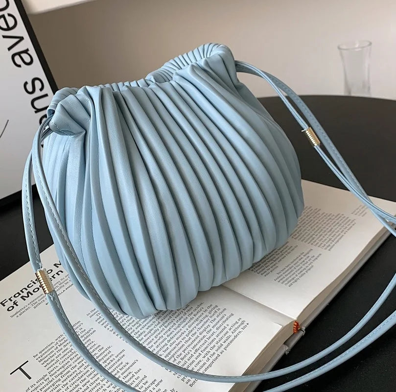 Small Leather Shoulder Bag Women's Crossbody Bucket Purse