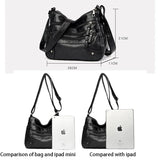 Soft Leather Shoulder Bag Multi-Layer Crossbody Handbag