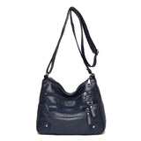 Soft Leather Shoulder Bag Multi-Layer Crossbody Handbag