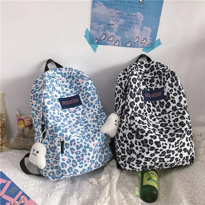 Leopard Print High School Backpack